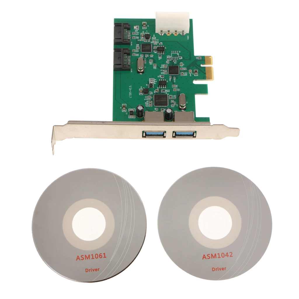 Плата расширения PCI E на 2 порта USB3.0 + SATA3.0 Express для настольных компьютеров и