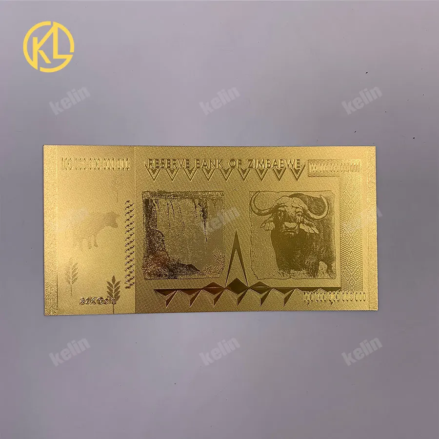1 шт. Золотая красочная коллекция банкнот с позолотой в размере 100 триллионов