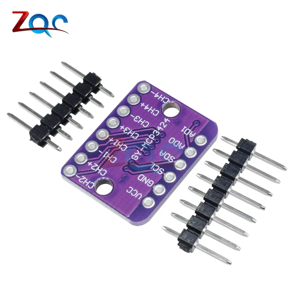 Программируемый Модуль усилителя коэффициента усиления MCP3424 Digital I2C A/D для Arduino