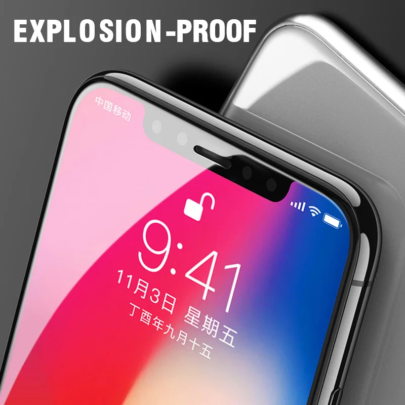 IIOZO, закаленное стекло для iphone X, ультратонкое, 0,2 мм, 9 H, HD, не оставляет отпечатков пальцев, 2.5D, закаленное защитное стекло для экрана iphone X, пленка
