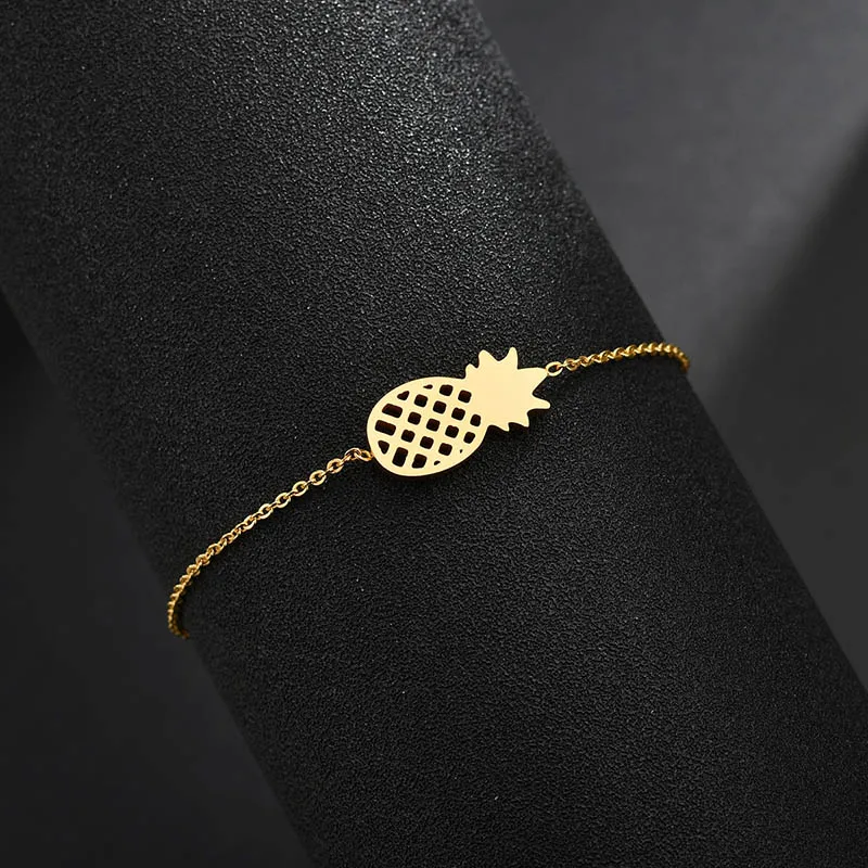 Style 5 B296 Модный браслет с подвесками из нержавеющей стали с листьями наручники кокосовое дерево регулируемые простые Браслеты Женские Ювелирные изделия вечерние подарки - Окраска металла: Style 5 B296