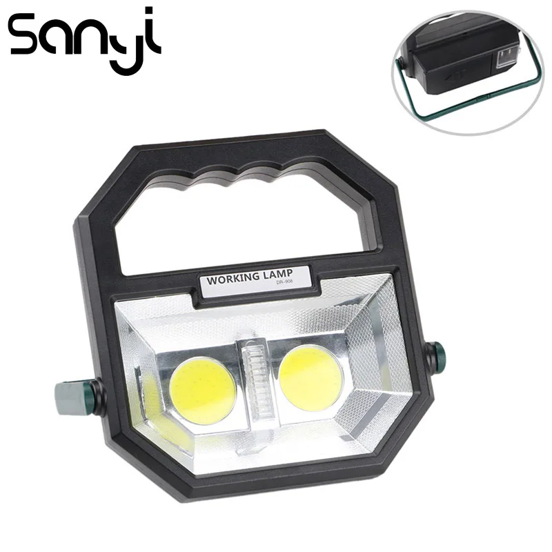 

USB Rechargeable Working Light Portable Floodlight Lantern Outdoor Waterproof Spotlight Lamp COB LED 4 Modes Emergency Lamp