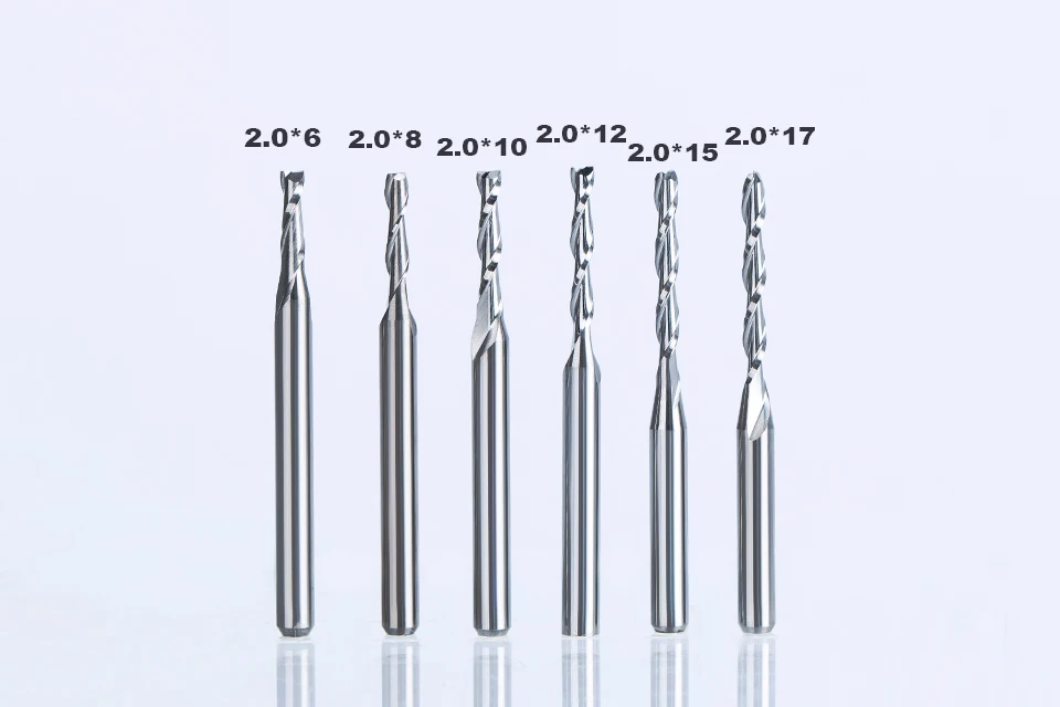 HUHAO 5 шт./лот 3,175 мм 2 флейты Спираль с лезвием CEL 3-42 мм Фреза ЧПУ Концевая фреза для дерева карбид фреза инструмент