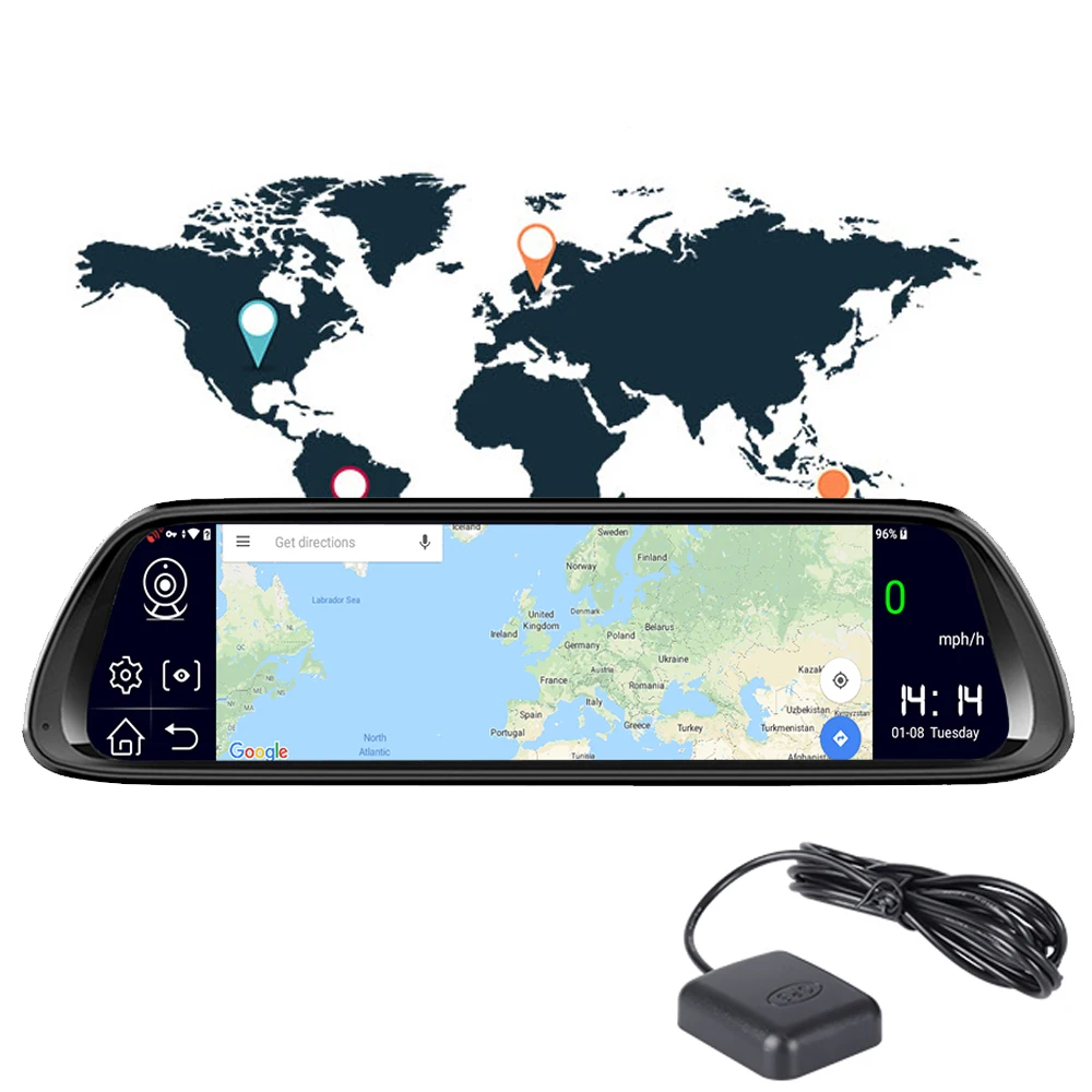 Bluavido 4G Android 8,1 Dash камера 10 дюймов зеркало заднего вида GPS навигация FHD 1080P Автомобильный видеорегистратор видео регистратор WiFi рекордер