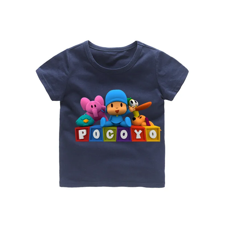 2019 cartoon pocoyo T-Shirt Cotton clothes Summer mouse T Shirt For Boys Tops Kids Children short sleeve Clothes | Мать и ребенок