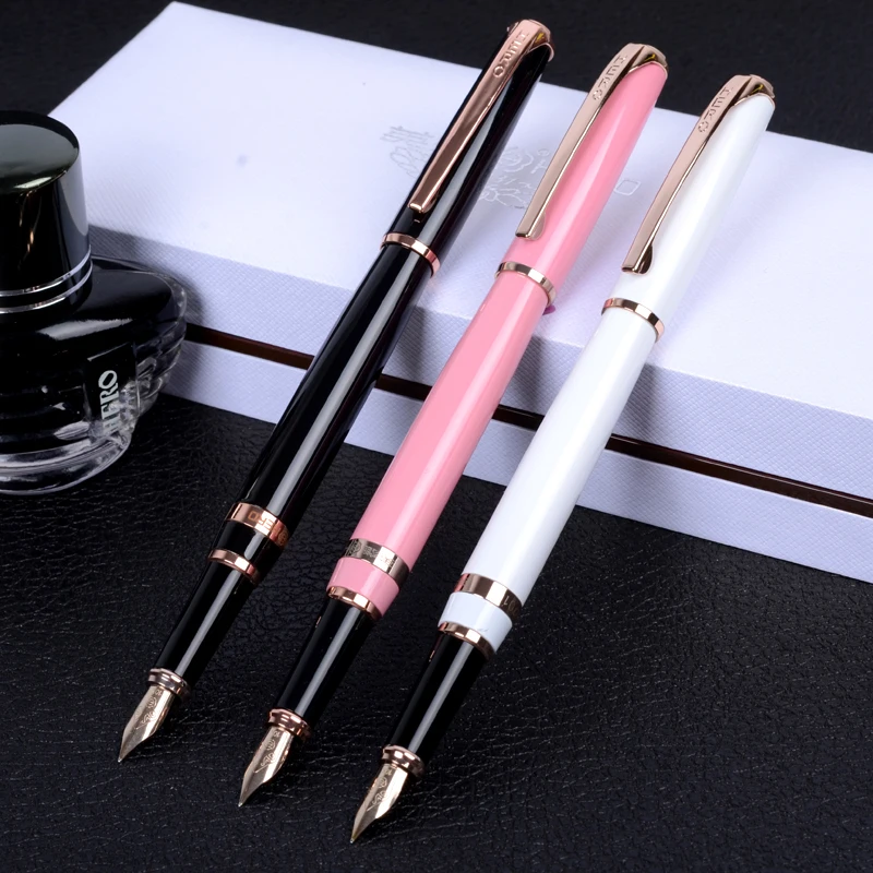 Luxury Hero 10k Gold Fountain Pen Fine Nib 0.5mm Metal Ink Pens for Men Women Business Gift Office Pens with Gift Box