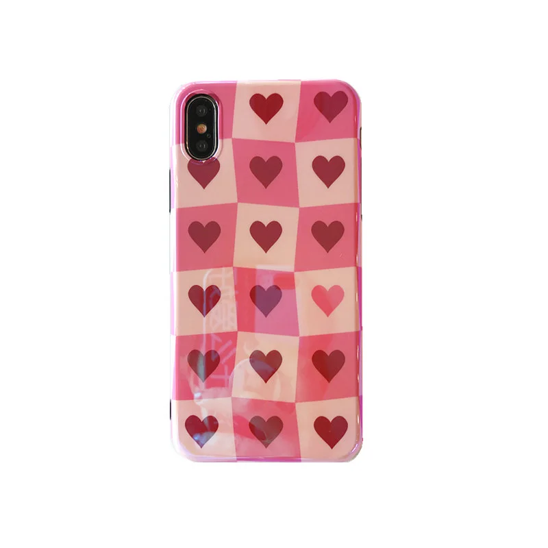 Cute Pink Heart Pattern IMD Soft TPU Phone Cover Back Case for Apple iPhone XR XS Max X 8 7 Plus 6 6S | Мобильные телефоны и