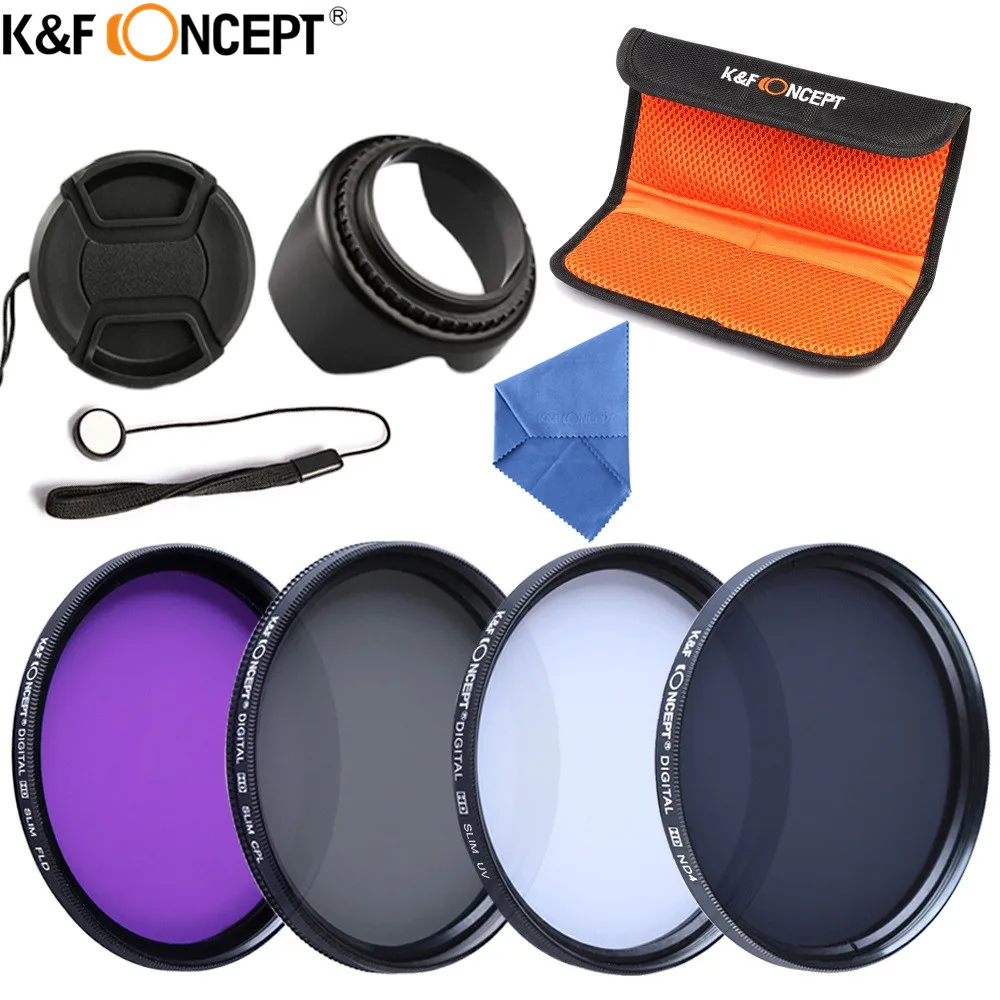 K & F CONCEPT UV + CPL FLD ND4 Набор фильтров для камеры нейтральной плотности Оптическое