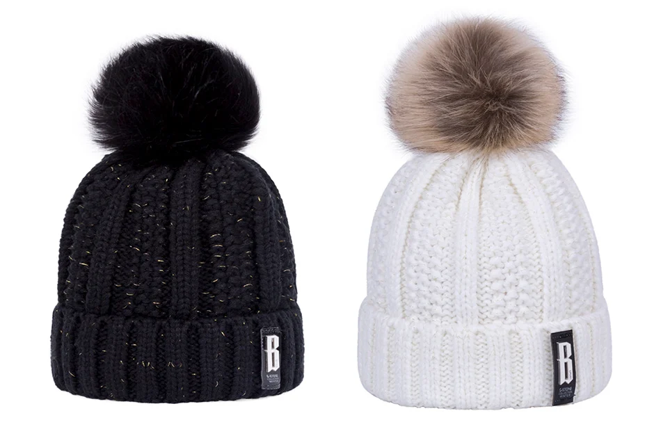 IWINTER, модная женская зимняя шапка, для девушек, Skullies Beanies, зимняя шапка s для женщин, вязаная шапка с помпонами, теплая Толстая Женская шапка
