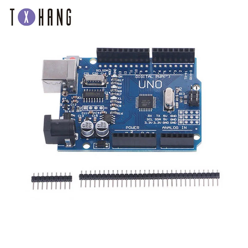 Макетная плата UNO R3 ATmega328P CH340G для Arduino с прямым контактным разъемом|Интегральные