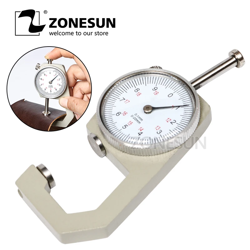 Толщиномер циферблата ZONESUN 1 шт. измеритель толщины плоская головка 0 10*0 мм или 20*0
