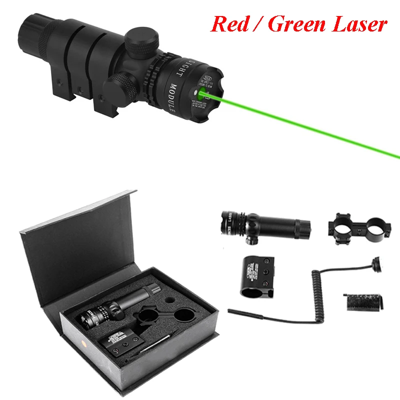 

Military Equipment 5mw Tactical Laser Riflescope Hunting Optics Red / Green Laser Sight With 20mm Mount & Tail Switch
