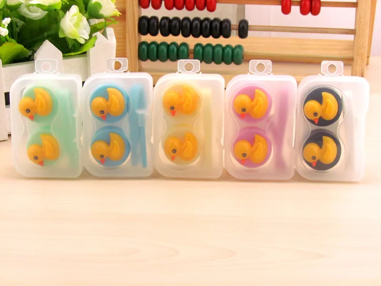 LIUSVENTINA простой милый прозрачный Гладкий чехол с желтой уткой для контактных линз