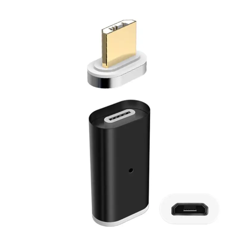 Черный Магнитный Micro USB адаптер для передачи данных и зарядки для samsung huawei Xiaomi htc Android смартфон планшет - Цвет: Черный