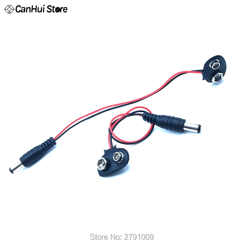 10pcs/lot DC 9V Battery Buckle Experiment Power Connection Line DC2.1MM Plug battery buckle Connector | Обустройство дома