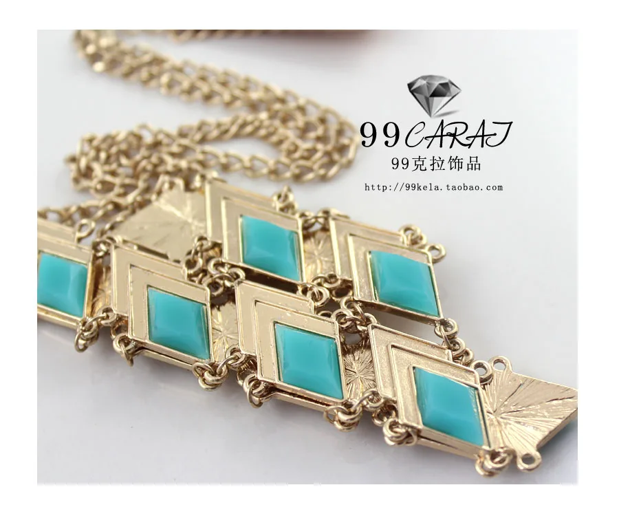 Модное ювелирное изделие Брендовое качественное ромбовидное ожерелье из сплава