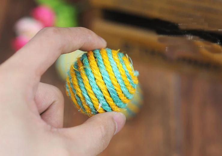 3 шт. кошка игрушка сизаль мяч котенок Забавный шарик тизер жевательный