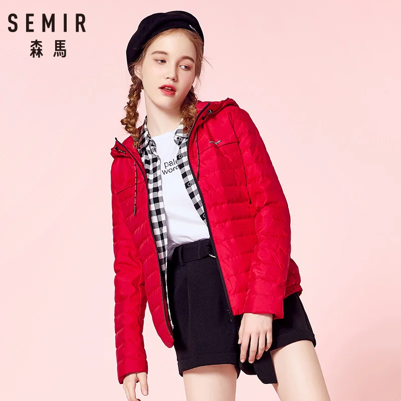 SEMIR женский ультра легкий пуховик с капюшоном зимние куртки женские тонкие парки