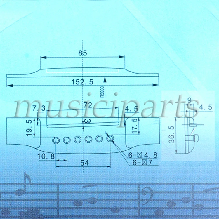 Акустическая гитара мост с крупного рогатого скота кость седло компенсацией|bridge