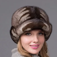 jkp womens bomber hat real suede earmuffs winter warm women fur cap mink fur beret russian high quality elegant head hat dhy 44