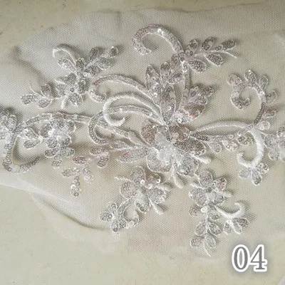 04 4pieces 4 шт./кружево на свадебном платье, цветы, ручная работа, шитье, декоративные аксессуары 22*14,5 см RS1633 - Цвет: 04 4pieces