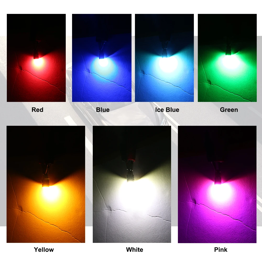 

ANMINGPU T10 Led 10pcs Signal Lamp T10 Led W5W Canbus 3030 SMD 168 194 for Auto Interior Wedge Clearance Reading lamp 12V White