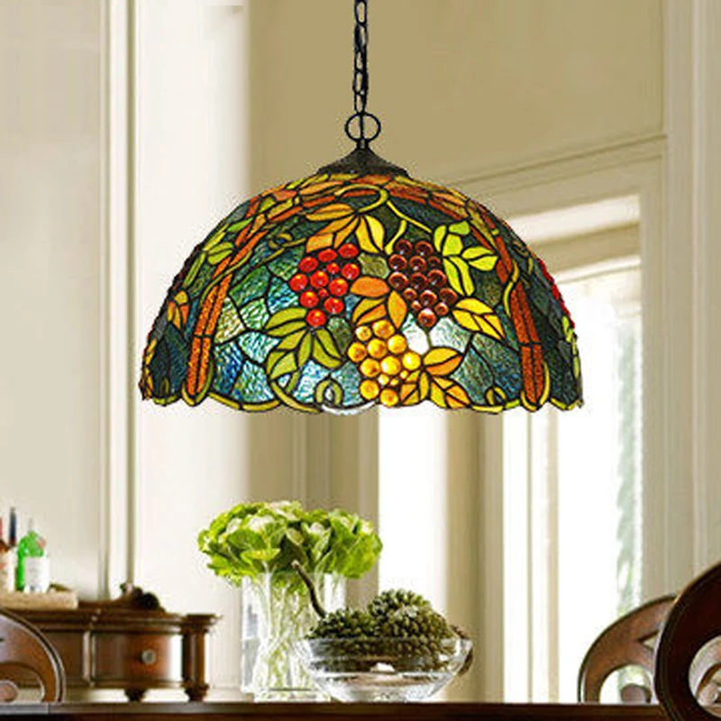 SGROW Арт Деко Тиффани стиль подвесной светильник ручной работы стеклянные