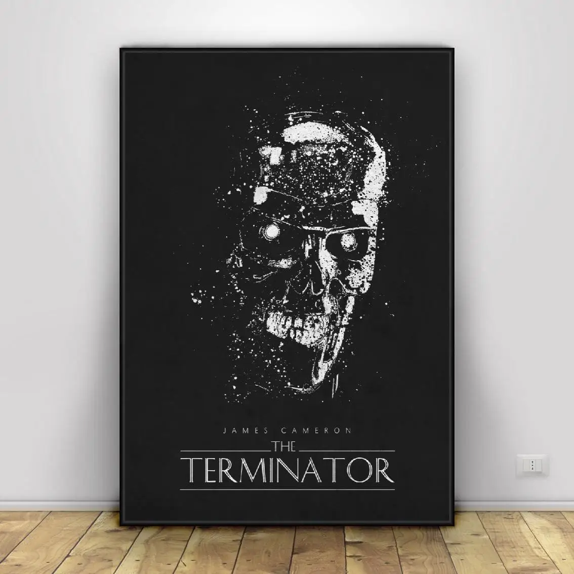 Черно белые классические кинопостеры The Terminator шелковые настенные художественные