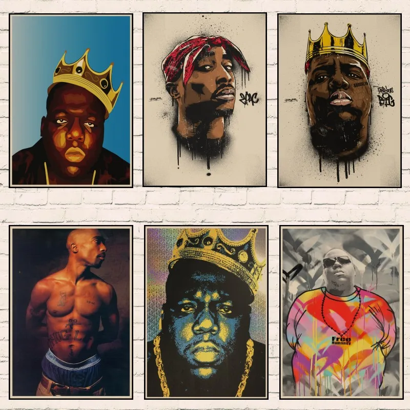 Известный B.I.G. Biggie постер Тупак Шакур 2pac плакаты и принты художественная