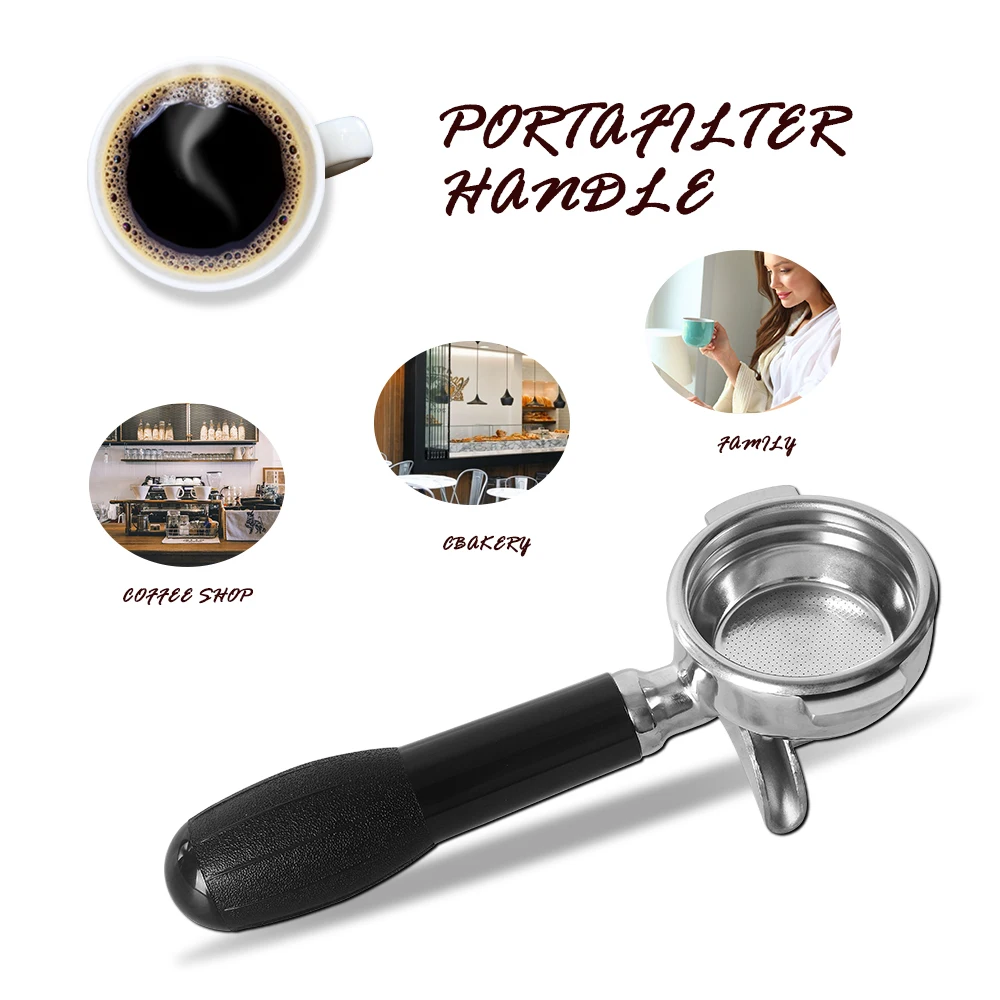 

Stainless Steel Coffee Machine Filter Handle 58mm Diameter For Coffee Maker Professional Coffee Filter With Holder Double Mouth