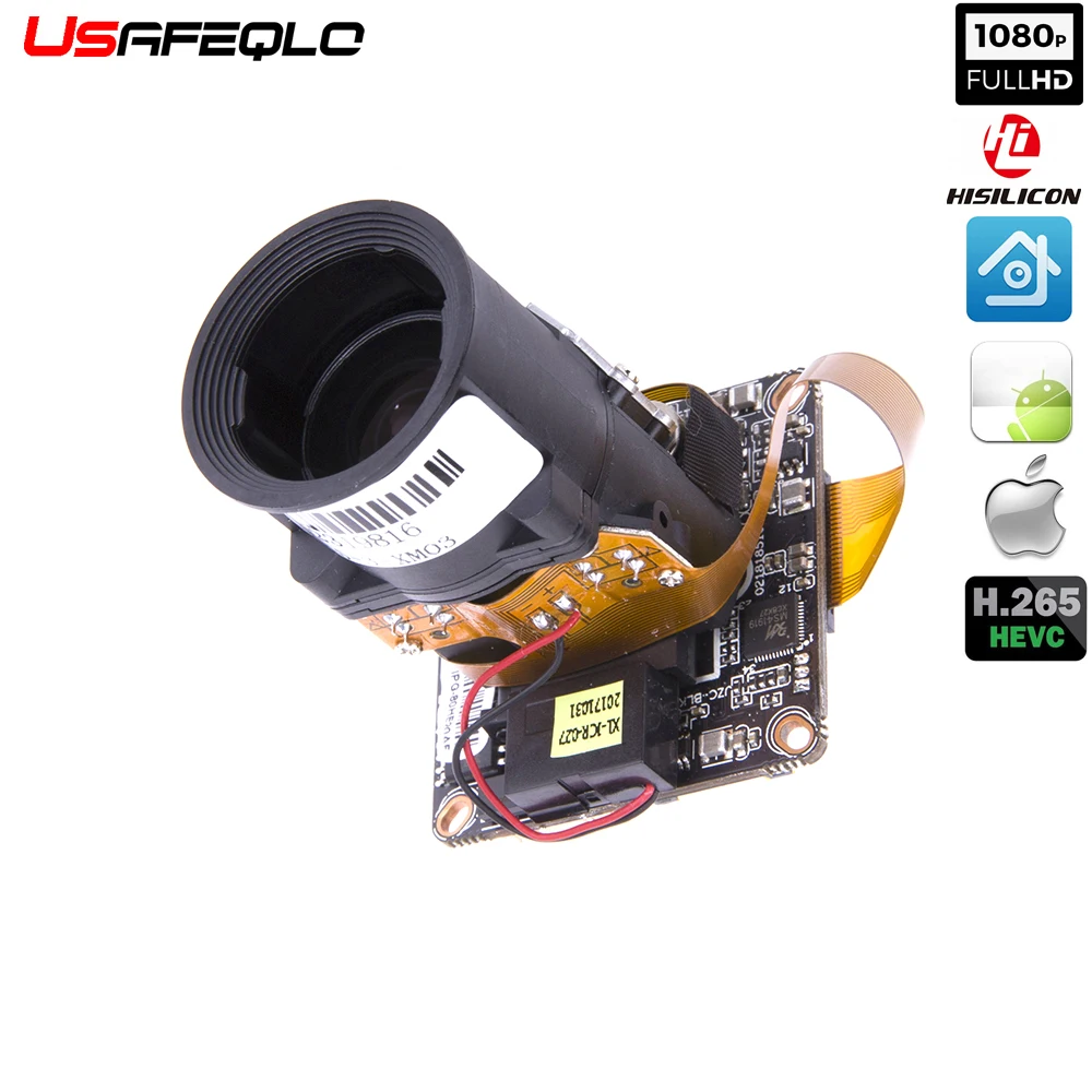 USAFEQLO H.265 2MP IP модуль камеры 4X авто зум варифокальный Авто Ирис объектив 2 8 12 мм HI3516E