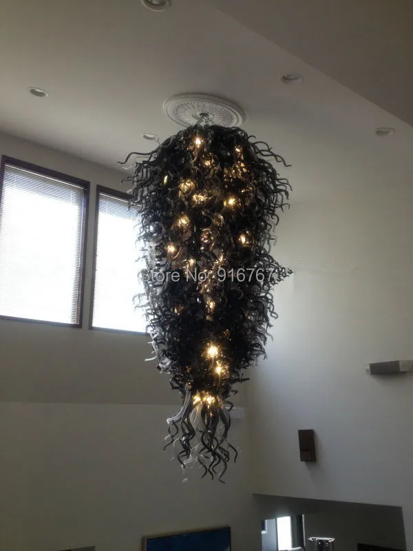 

Free Shipping UL/CE LED Bulb Modern New Large Lobby Crystal Glass Ceiling Lamp