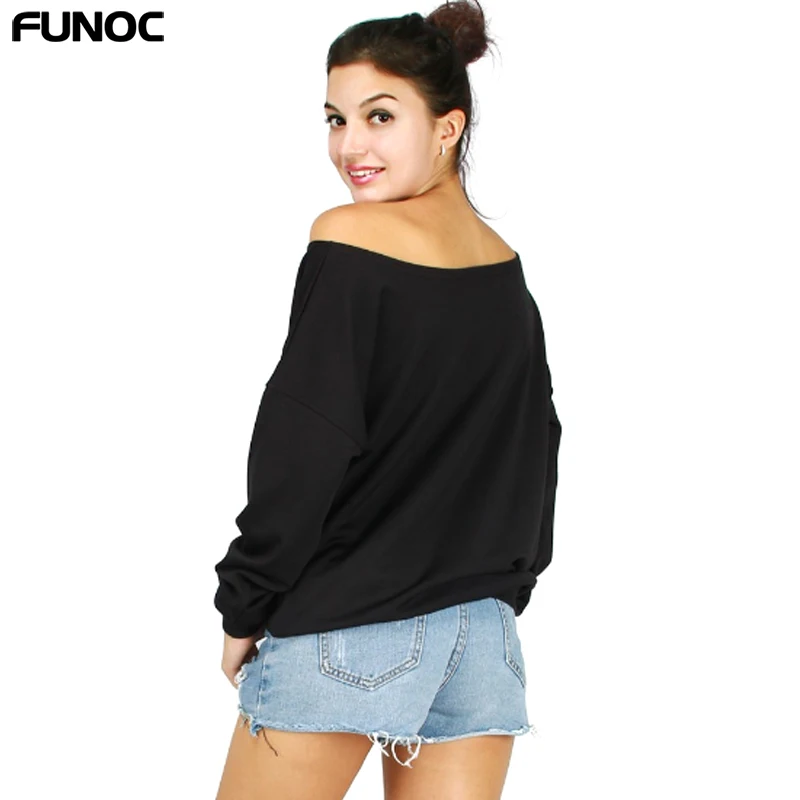 Funoc одежда One с открытыми плечами толстовки Женщины Толстовка Femme принтом слона