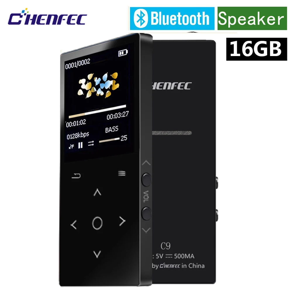 MP3 плеер Bluetooth с динамиком 16 Гб без потерь Звук Музыкальный FM радио Электронная