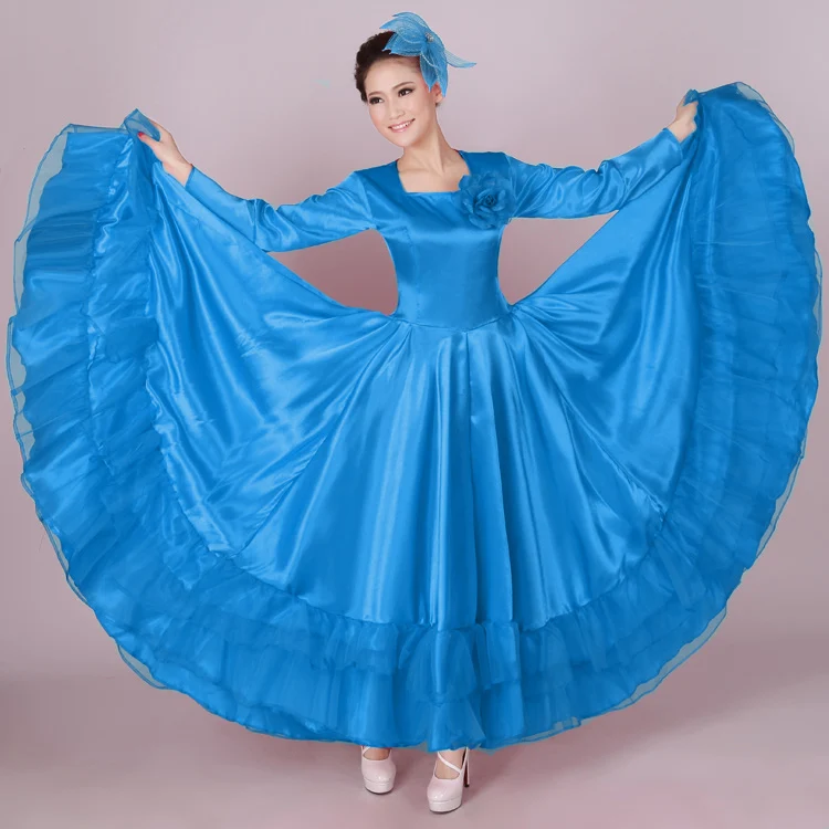 Платье Фламенко костюм бальное платье женское хор испанский танцевальный Прямая