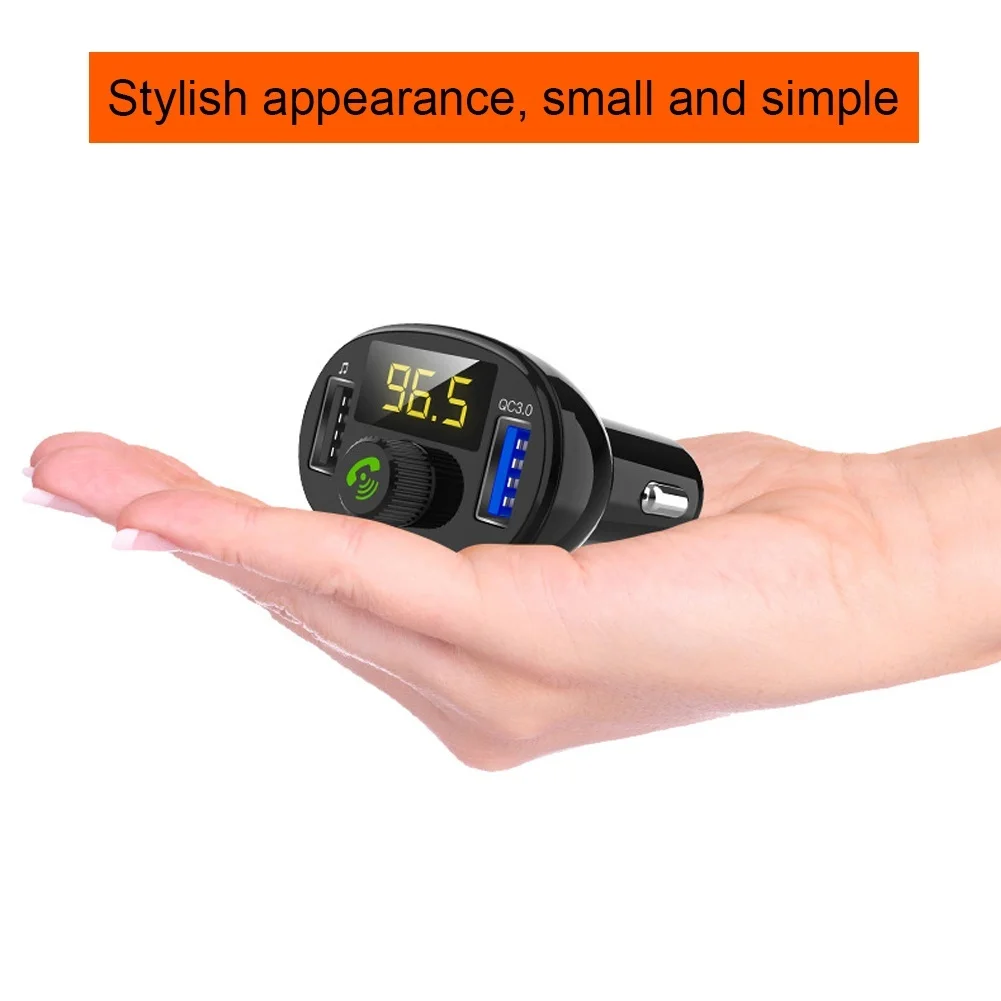 SRUIK fm-передатчик Bluetooth MP3 плеер Handsfree автомобильный комплект беспроводной радио без потерь передатчик звука QC3.0 Dual USB