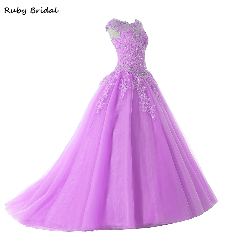 Ruby Bridal 2018 Sparking Crystal Organza Sweet для 15 вечеринок 16 Бальные платья с открытой спиной
