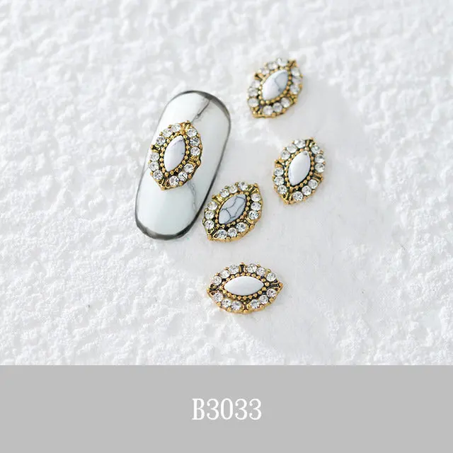 B3033 20 шт./лот, овальные/капли/сердце, Мраморная текстура, 3D сплав, стразы для дизайна ногтей, металлические маникюрные аксессуары для ногтей, DIY украшения ногтей, подвески - Цвет: B3033