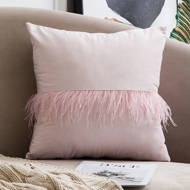 Light Pink Декоративная Роскошная наволочка, бархатные Элегантные Наволочки для подушек, квадратная мягкая подушка, наволочки для подушек, украшение для дома - Цвет: Light Pink