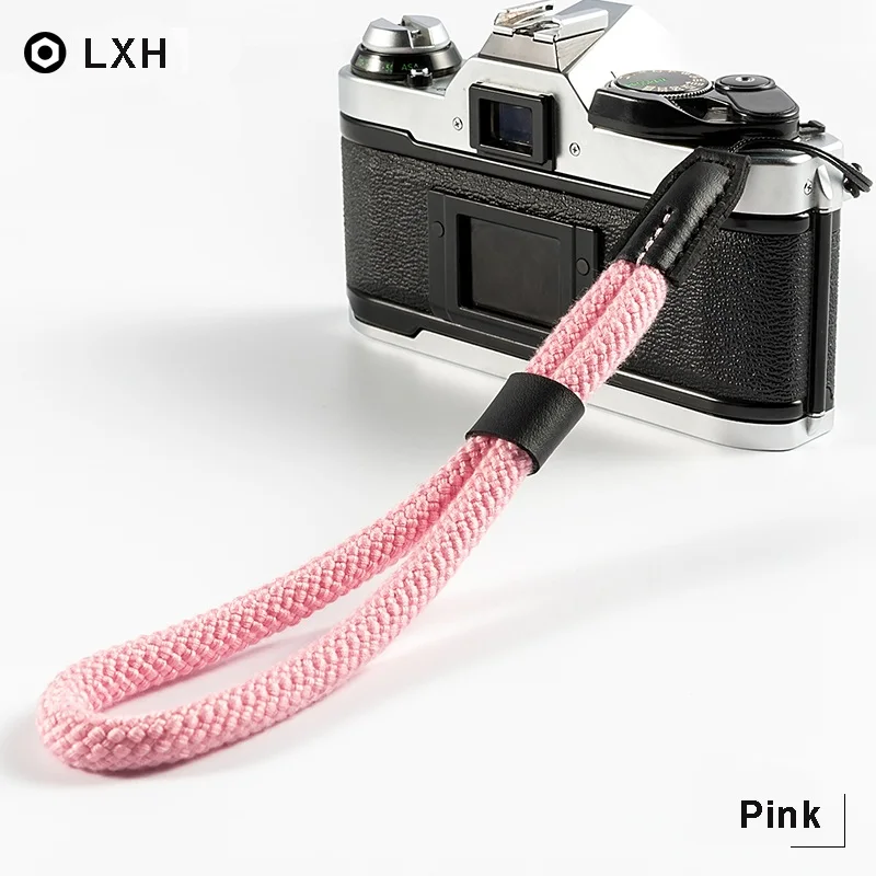Pink LXH стиль хлопок Камера Ремешок Рукоятка ремешок для Fujifilm Canon Nikon sony Polaroid Pentax Panasonic ремень камеры - Цвет: Pink