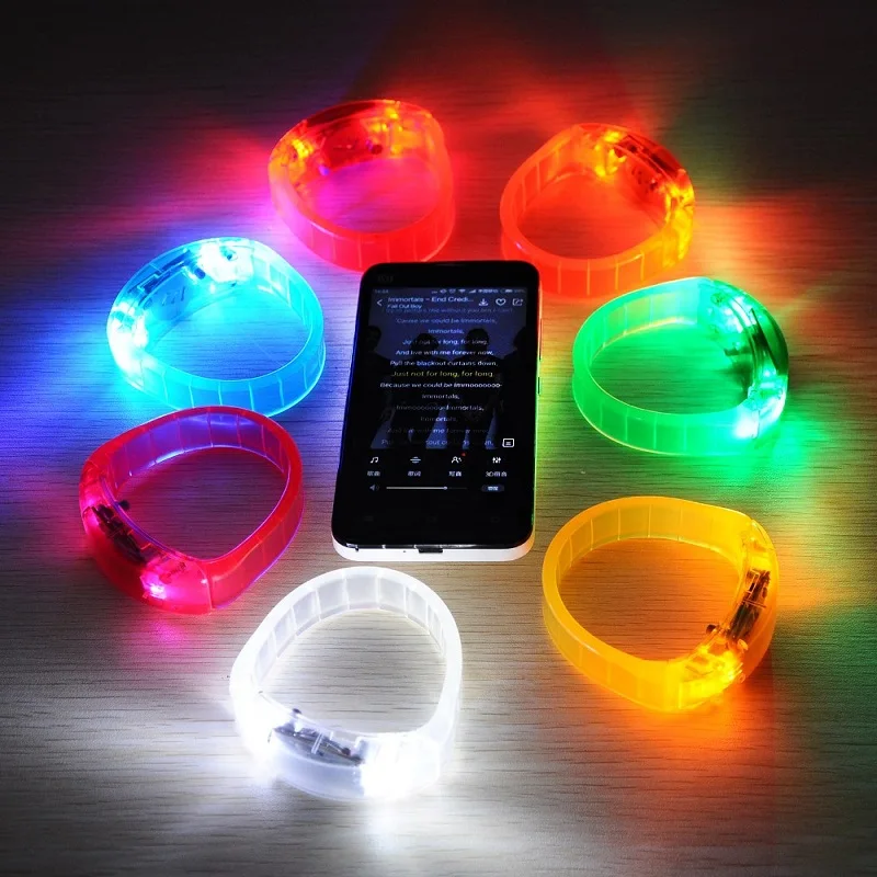 300pcs voice control led bracelet sound activated glow for party clubs concerts dancing Christmas lin4551 |
