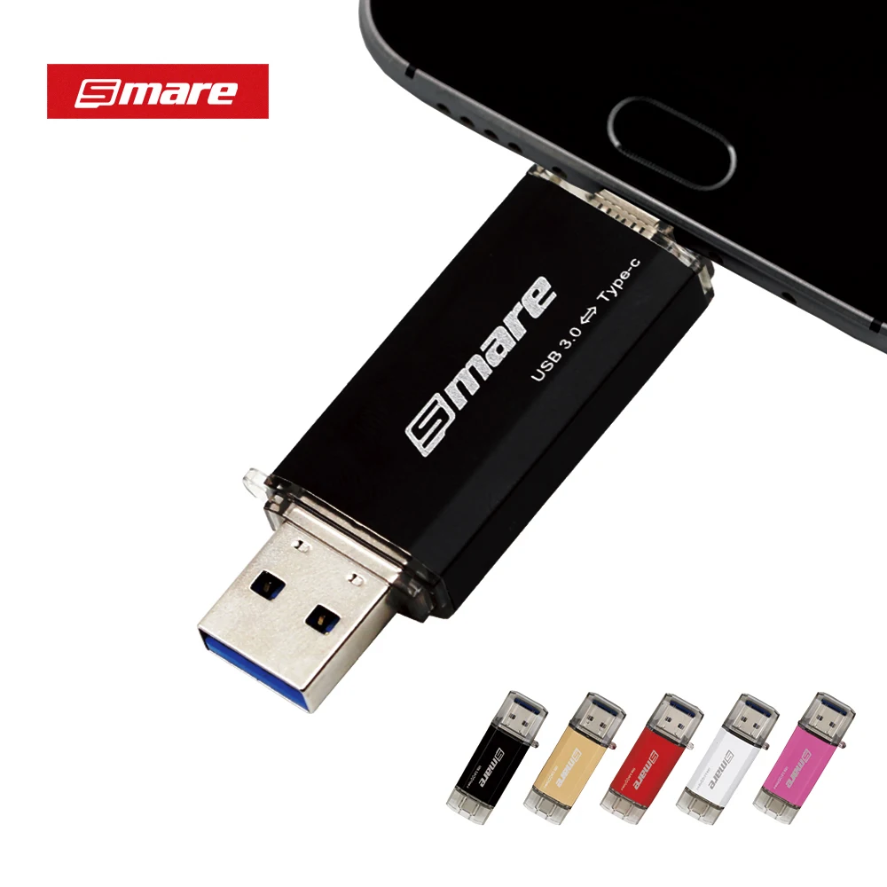 Smare type-C OTG флеш-накопитель USB 3,0 64 ГБ 32 ГБ 16 ГБ флеш-накопитель смартфон память Мини USB карта type-C 3,1 двойной разъем