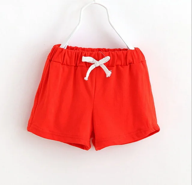 Детские летние хлопковые шорты Мягкие Удобные однотонные штаны для маленьких