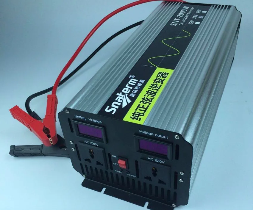 2000 Вт Чистая Синусоидальная волна инвертор с зарядным ЖК дисплеем 12/24/48vdc к