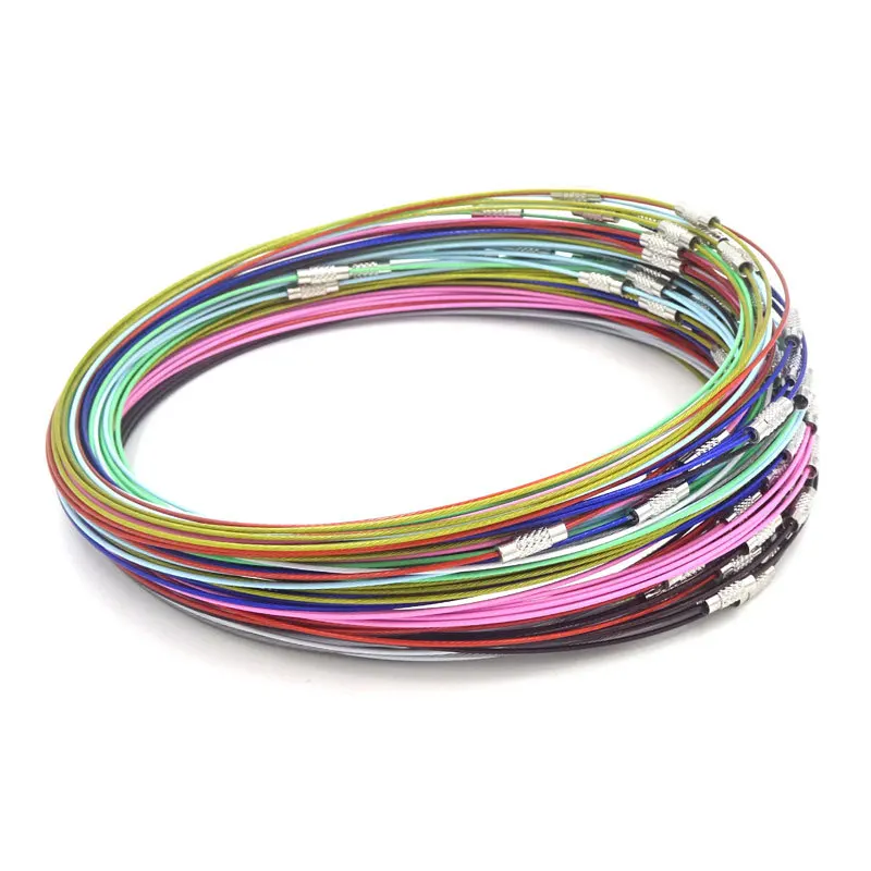 Wholesale 20pcs/lot 45cm Stainless Steel Wire Plated Color Collar Necklace For DIY Ms. choker Jewelry Accessories | Украшения и