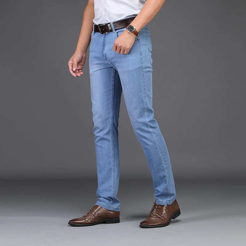 Sulee мужские джинсы весна лето деним s Slim Fit размера плюс до 40 брюки больших и