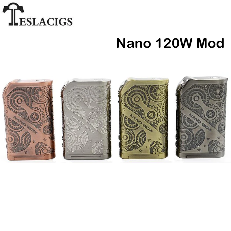 Оригинал Tesla Nano Mod Box Vape 120 Вт поддержка RTA/RDA/RDTA/бак RBA Teslacigs электронная сигарета Mods