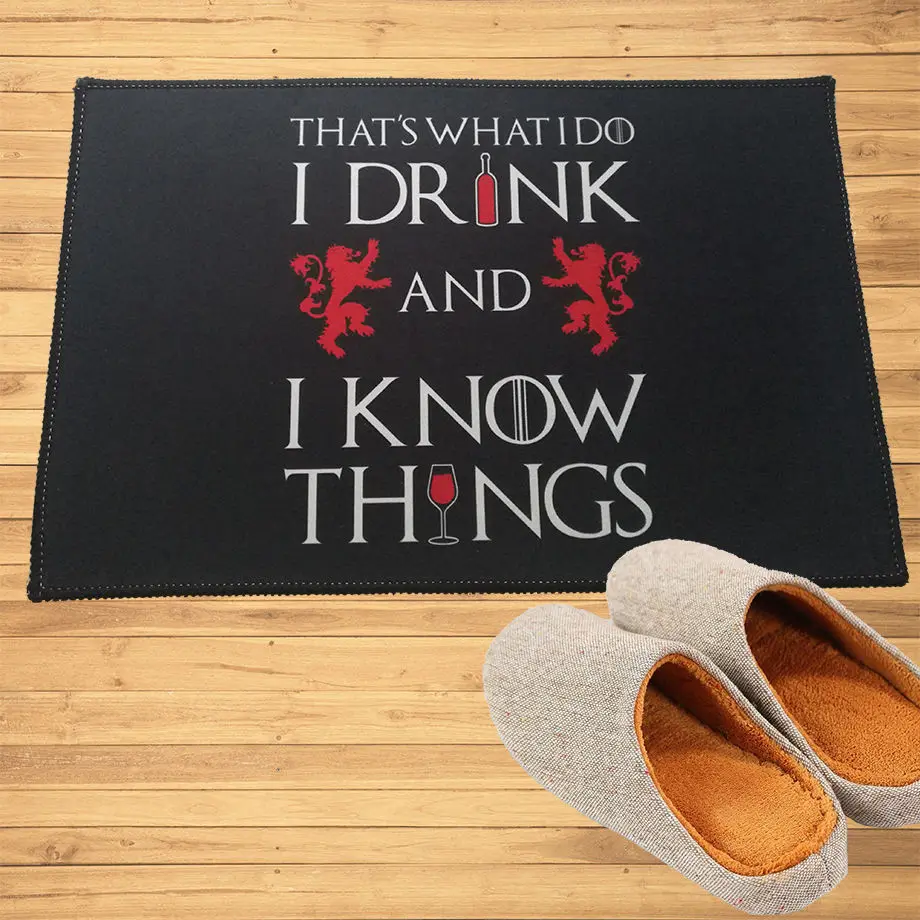 Black Я пью и я знаю вещи Игра престолов Tyrion Lannister дверной коврик Прихожая дверной проем Ванная комната Спальня кухонные коврики ковер - Цвет: Black