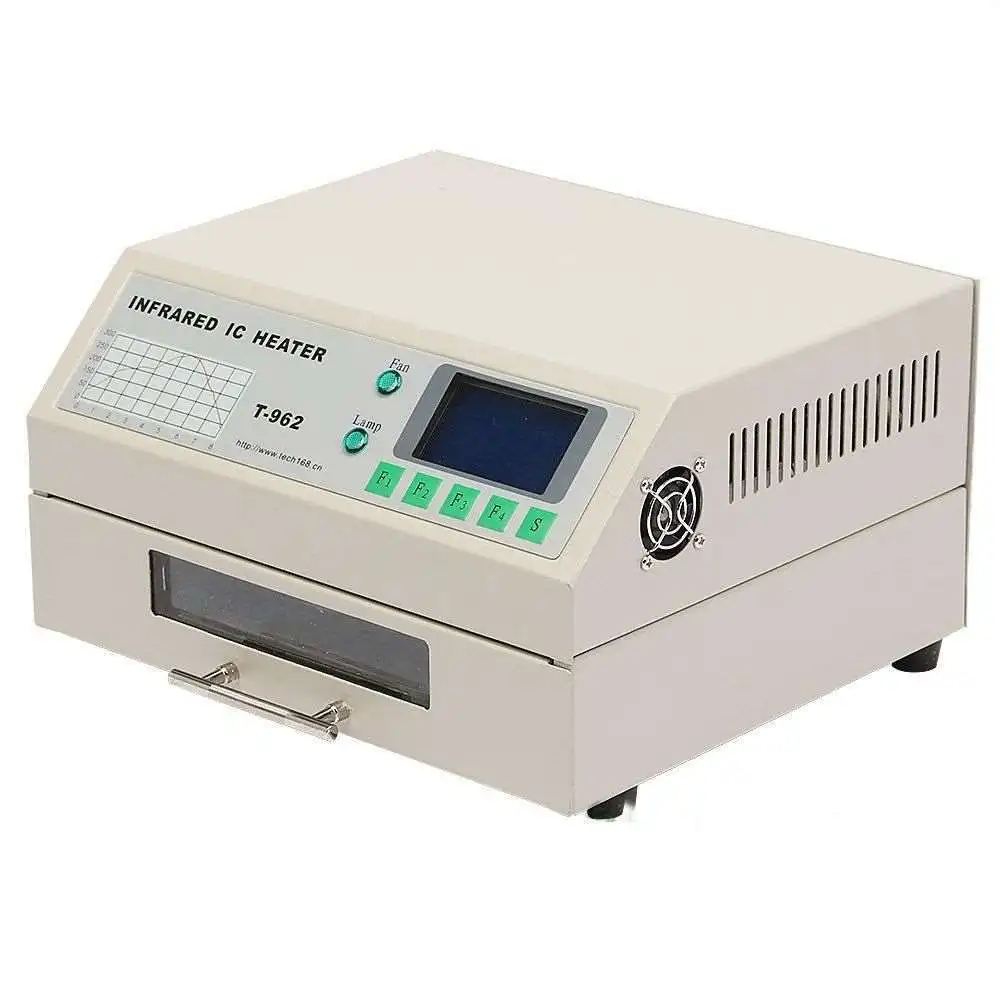 A PUHUI запас T-962 220V настольная печь с обратным течением воздуха инфракрасный обогреватель паяльная машина 800 Вт 180x235 мм T962 для BGA SMD SMT - Цвет: A