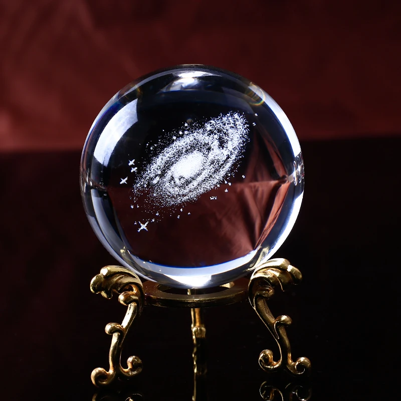 60mm 3D Laser Engraved Galaxy Glass Ball Crystal Miniatures Boy Gifts Sphere Home Decoration Accessories Globe Universe Present | Дом и сад